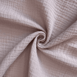 Ткань Муслин Жатый, цвет Пыльно-Розовый (на отрез)  в Лабинске