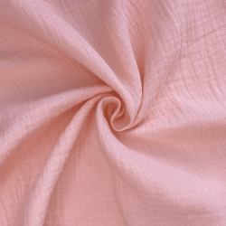 Ткань Муслин Жатый, цвет Нежно-Розовый (на отрез)  в Лабинске
