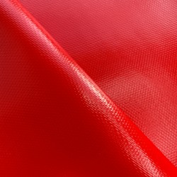 Ткань ПВХ 600 гр/м2 плотная, Красный (Ширина 150см), на отрез  в Лабинске