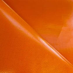 Ткань ПВХ 450 гр/м2, Оранжевый (Ширина 160см), на отрез  в Лабинске