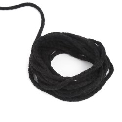 Шнур для одежды тип 2, цвет Чёрный (плетено-вязаный/полиэфир)  в Лабинске